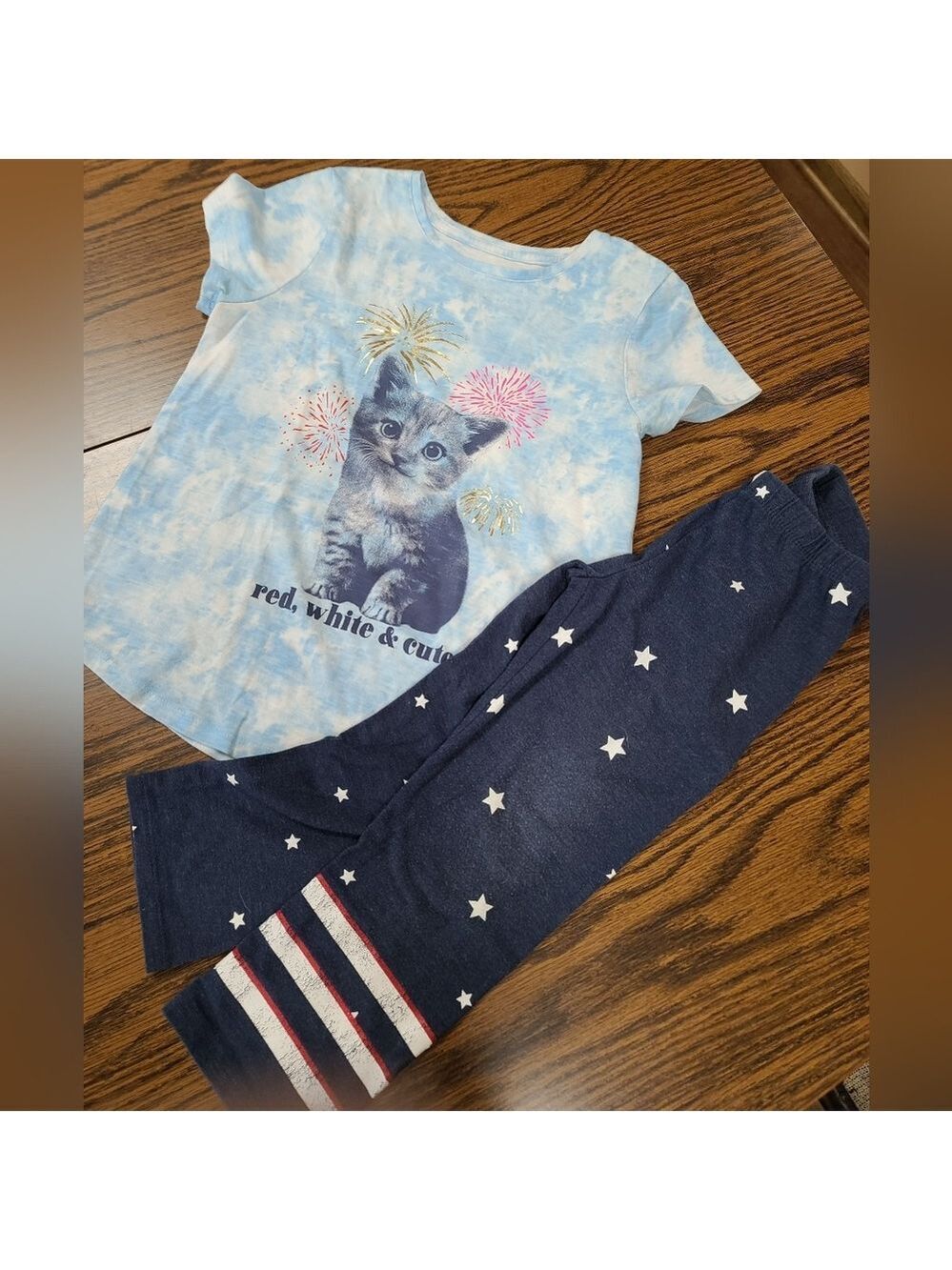 Girl's Size 10-12 Red, White, and Cute Patriotic Outfit - Picture 3 of 10